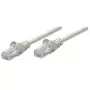 Cabo de rede patch Intellinet, Cat5e, 2 m, cinzento, CCA, U/UTP, PVC, RJ45, contactos banhados a ouro, prevenção de engate, alívio de tensão, garantia vitalícia