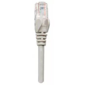 Cabo de rede patch Intellinet, Cat5e, 15 m, cinzento, CCA, U/UTP, PVC, RJ45, contactos banhados a ouro, sem patilha, com proteção anti-dobra, garantia vitalícia