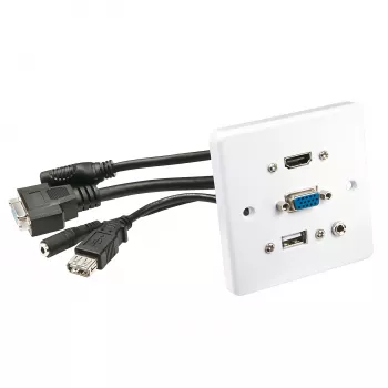 Placa de parede Lindy Multi AV 60220 HDMI VGA USB A 3,5 mm