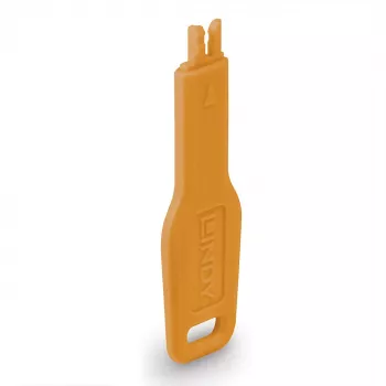 Chave de bloqueio de porta RJ45 Lindy laranja modelo 47896 — chave de segurança mecânica para bloqueios de portas de rede