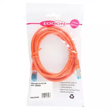 Cabo de rede LOGON TCR55SS100O Cat5e SF/UTP (S-FTP) laranja 10 m RJ-45–RJ-45