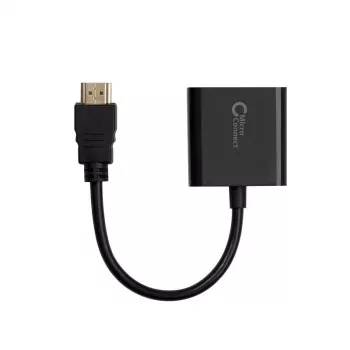 Adaptador de cabo de vídeo Microconnect HDMVGA1B 0,15 m HDMI Type-A (Standard) VGA (D-Sub) preto