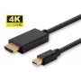Adaptador de cabo de vídeo Microconnect MDPHDMI1B-4K 1 m Mini DisplayPort HDMI Type-A (Standard) preto