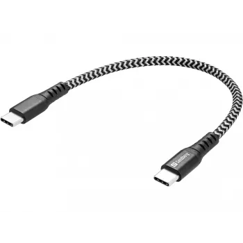 Cabo USB-C Sandberg Survivor 0,2 m 100 W preto branco
