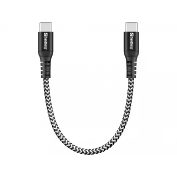 Cabo USB-C Sandberg Survivor 0,2 m 100 W preto branco