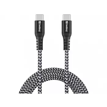Cabo USB-C Sandberg Survivor 2M 100W preto branco