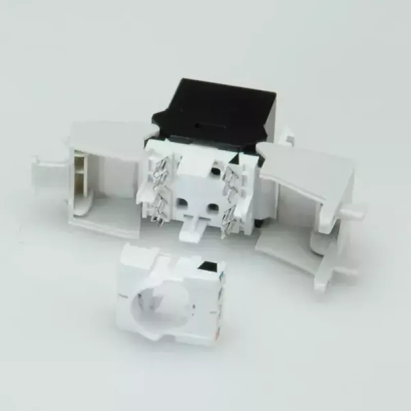 Conector fêmea Keystone ROLINE Cat.6/Classe E schlank RJ-45 não blindado preto