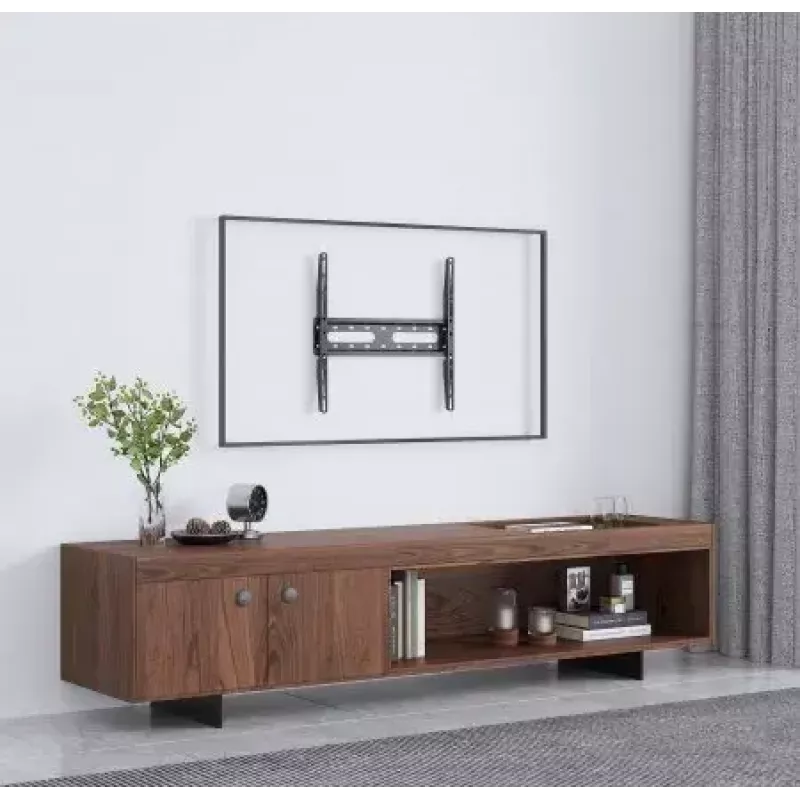 Suporte de TV e monitor Manhattan, parede, fixo, perfil plano, 1 ecrã, 32–55, preto, VESA 75x75 a 400x400 mm, máx. 45 kg