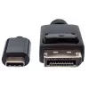 Cabo USB-C para DisplayPort Manhattan, 4K@60Hz, 1 m, macho para macho, preto, não bidirecional, três anos de garantia, compatível com CDP2DP1MBD