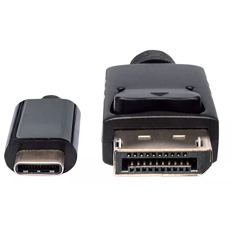 Cabo USB-C para DisplayPort Manhattan, 4K@60Hz, 1 m, macho para macho, preto, não bidirecional, três anos de garantia, compatível com CDP2DP1MBD