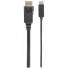 Cabo USB-C para DisplayPort Manhattan, 4K@60Hz, 1 m, macho para macho, preto, não bidirecional, três anos de garantia, compatível com CDP2DP1MBD