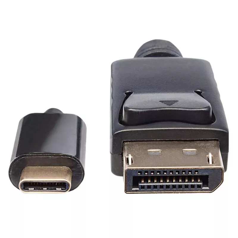 Cabo USB-C para DisplayPort Manhattan, 4K@60Hz, 2 m, macho para macho, preto, não bidirecional, três anos de garantia, comparável com CDP2DP2MBD