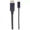 Cabo USB-C para DisplayPort Manhattan, 4K@60Hz, 2 m, macho para macho, preto, não bidirecional, três anos de garantia, comparável com CDP2DP2MBD