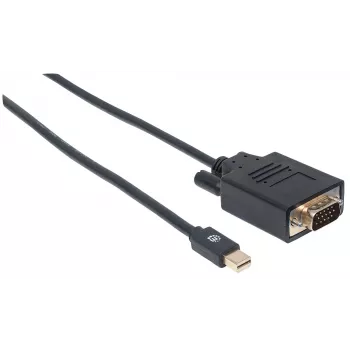Cabo Mini DisplayPort 1.2a para VGA Manhattan, 1080@60Hz, ativo, 1,8 m, macho para macho, preto, saco de plástico
