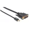 Manhattan 152150 cabo de vídeo de Mini DisplayPort para DVI-D, macho para macho, passivo, 1,8 m, preto
