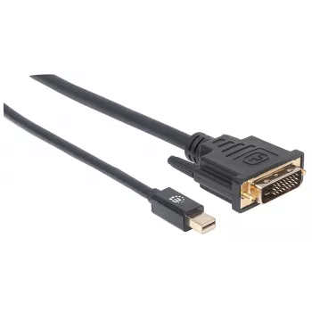 Cabo Mini DisplayPort 1.2a para DVI-D 24+1 Manhattan, 1080p@60Hz, 1,8 m, macho para macho, compatível com DVD-D, preto, garantia vitalícia