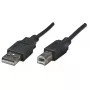 Manhattan 374507 cabo USB 2.0, USB-A (M) para USB-B (M), 0,5 m, moldado, preto