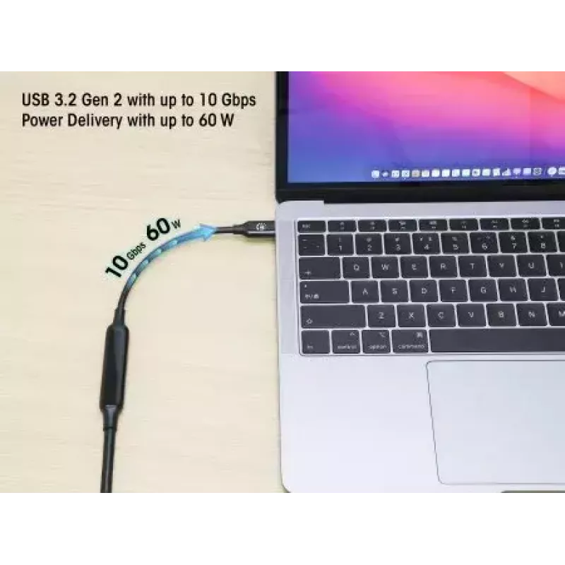 Cabo USB-C Manhattan 5m ativo macho-macho 10 Gbit/s 3A preto