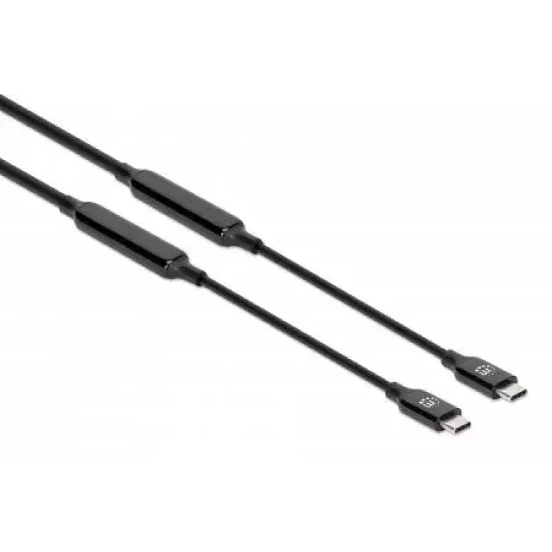 Cabo USB-C Manhattan 5m ativo macho-macho 10 Gbit/s 3A preto