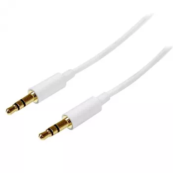 Cabo de áudio estéreo 3,5 mm fino branco StarTech.com 1m – macho-macho