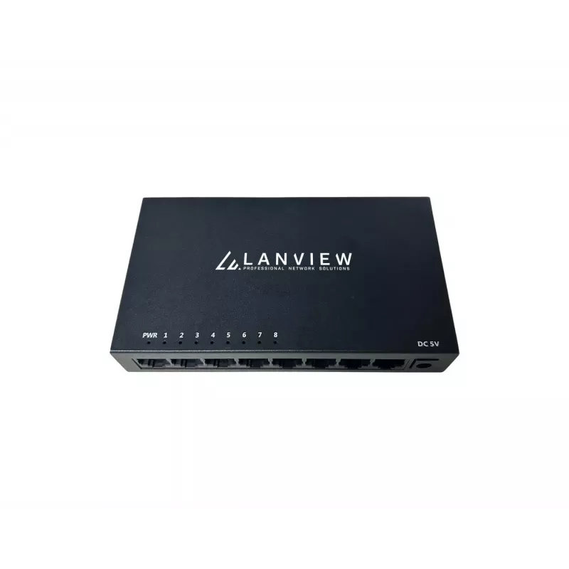 Switch não gerido Lanview LVN-DESK-8PORT-1G — switch Ethernet de secretária de 8 portas 1 Gbps