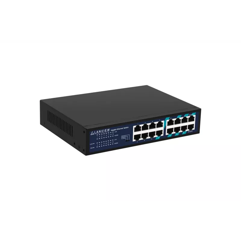 Switch não gerido Lanview LVN-1U-16PORT-1G Ethernet de 16 portas 1 Gbit/s, montagem em rack 1U