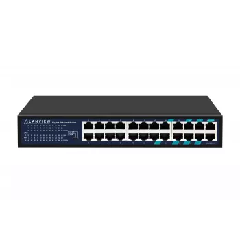 Switch não gerido Lanview LVN-1U-24PORT-1G — rackmount Full Gigabit de 24 portas
