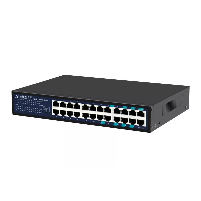 Switch não gerido Lanview LVN-1U-24PORT-1G — rackmount Full Gigabit de 24 portas