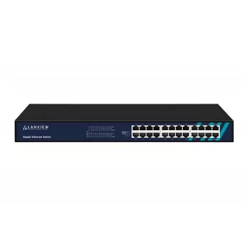 Switch não gerido Lanview LVN-1UMOUNT-24PORT-1G switch Gigabit Ethernet de 24 portas, instalação 1U