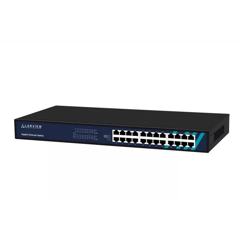 Switch não gerido Lanview LVN-1UMOUNT-24PORT-1G switch Gigabit Ethernet de 24 portas, instalação 1U