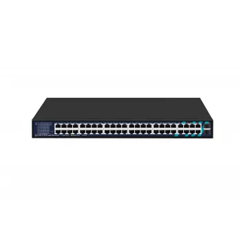 Switch não gerido Lanview LVN-1UMOUNT-48PORT-2SFP-1G — 48x portas RJ45 1G, 2x uplinks SFP