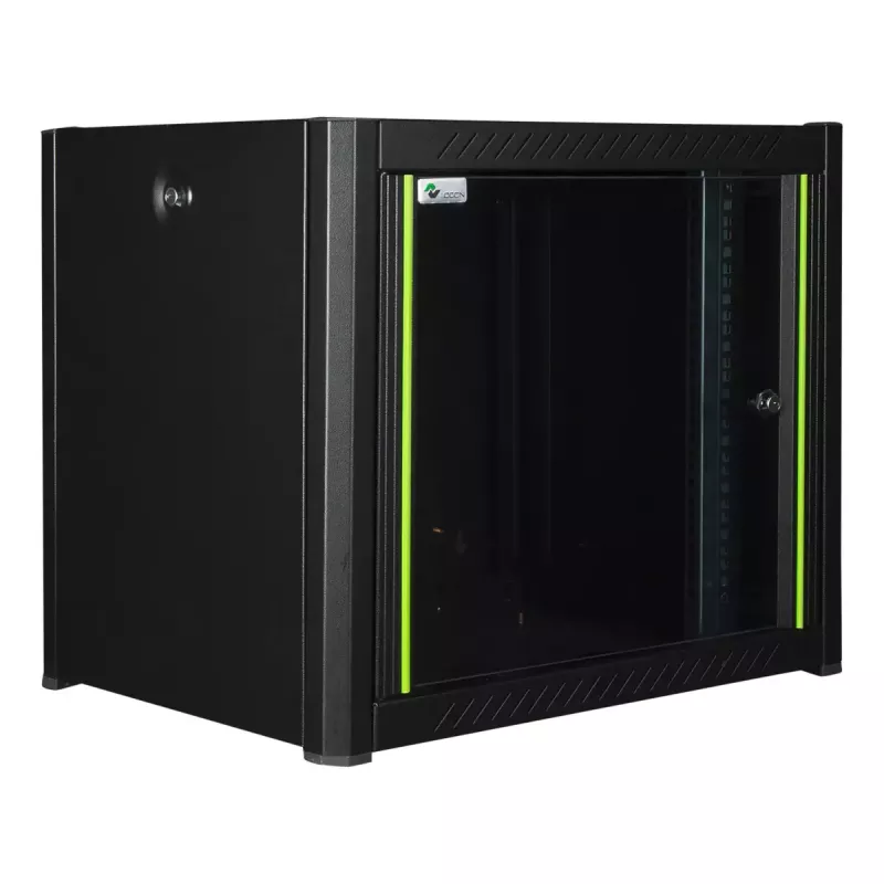 Rack de parede LOGON RWP09U56BL 9U preto fechadura com chave