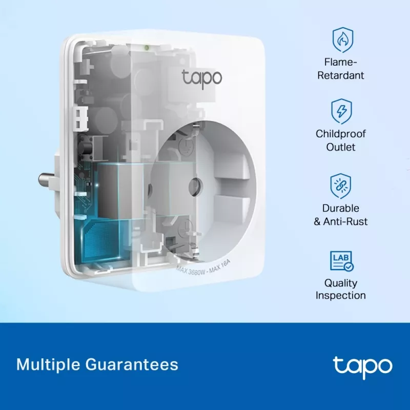 TP-Link Tapo P110 Mini tomada inteligente Wi-Fi, monitorização de energia (2 un.)