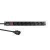 Régua de tomadas para rack 19 polegadas Lanview 1U 10A, 8x Schuko (LVR-2MSCH-SCH-C13-8)