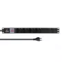 Régua de tomadas para rack 19 polegadas Lanview 1U 10A, 8x suíço T13 (LVR-2MCH-SW-CH8)