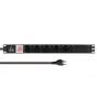 Régua de tomadas para rack 19 polegadas Lanview 1U 10A, 10x suíço T13 (LVR-2MCH-SW-CH10)