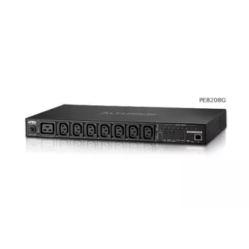 ATEN PE8208G eco PDU, comutada e com medição por tomada, 8 tomadas (7x C13, 1x C19), 16A, 1U