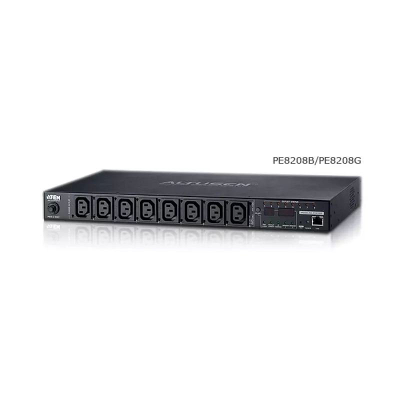 ATEN PE8208G eco PDU, comutada e com medição por tomada, 8 tomadas (7x C13, 1x C19), 16A, 1U