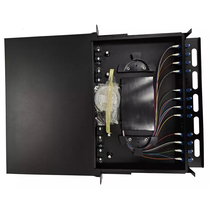 Lanview LVO-101015 Painel deslizante de fibra ótica ODF, 1U, 24 fibras, LC, SM OS2