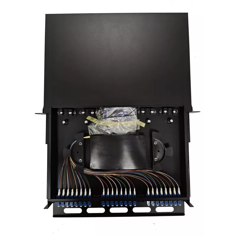 Lanview LVO-101020 Painel deslizante de fibra ótica ODF, LC SM OS2, 48 fibras, 1HE
