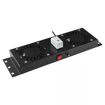 Acessório de rack Lanview RAF115BL-UK 1U 2 ventoinhas preto
