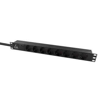 Unidade de distribuição de energia (PDU) Lanview LVR-3MSCH-SPD-SCH8 8 saídas AC 1U preto