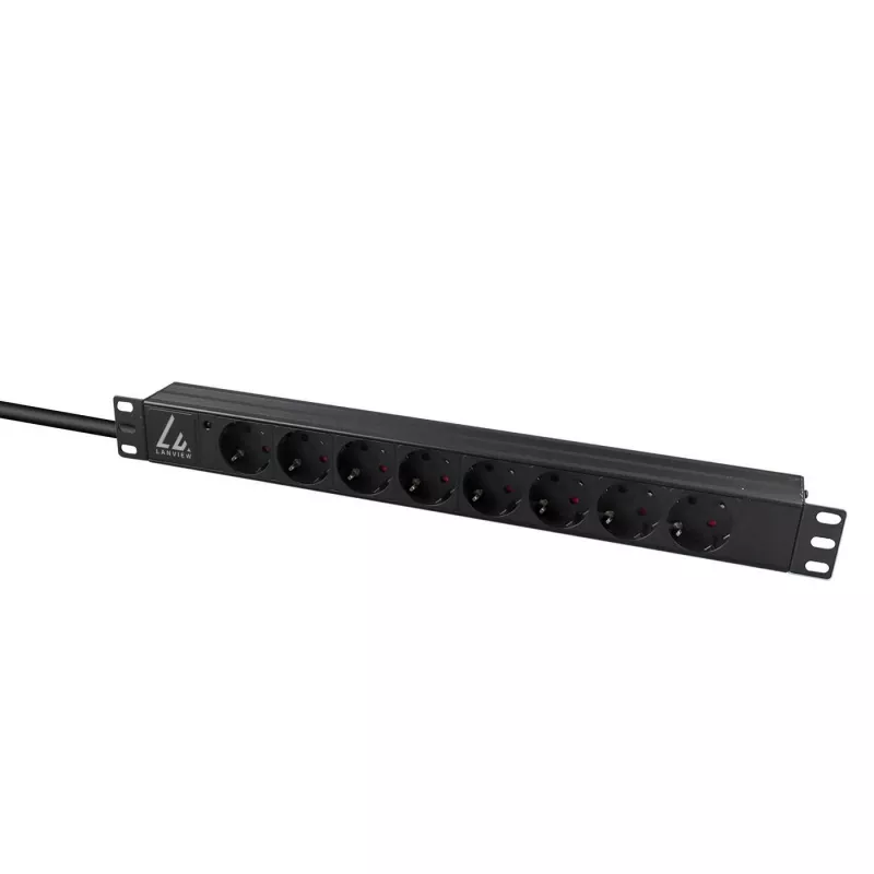 Unidade de distribuição de energia (PDU) Lanview LVR-2MSCH-LIC-SCH8 8 saídas AC 1U preto