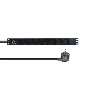 Unidade de distribuição de energia (PDU) Lanview LVR-3MSCH-LIC-SCH8 8 saídas AC 1U preto