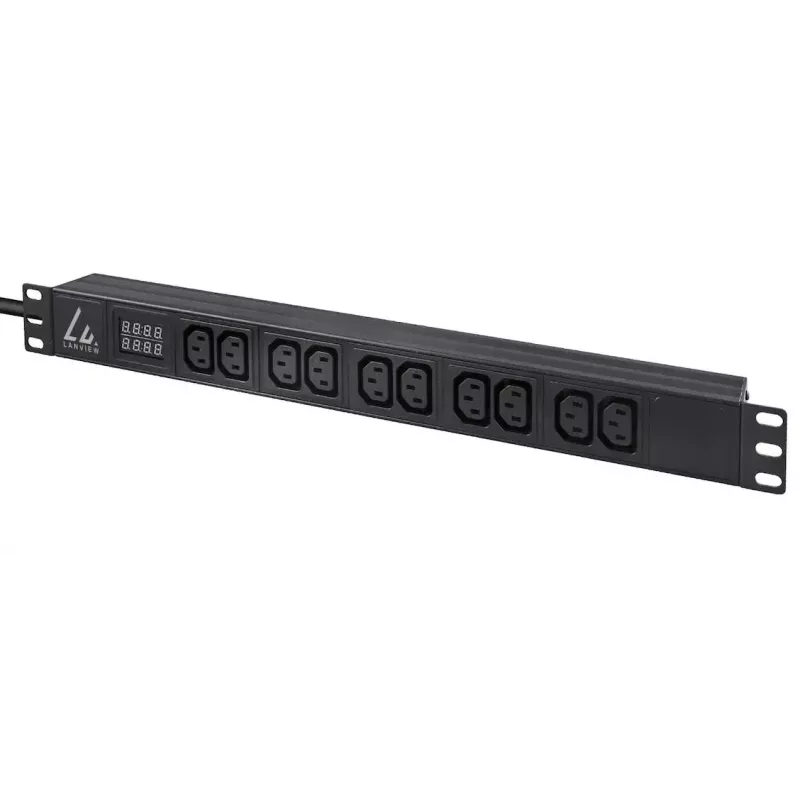Unidade de distribuição de energia (PDU) Lanview LVR-3MIEC-AMP-10C13 10 saídas AC 1U preto