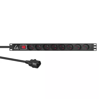 Unidade de distribuição de energia (PDU) Lanview LVR-2MSCH-SW-C13-8 8 saídas AC 1U preto