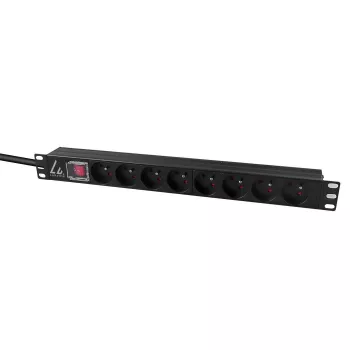 Unidade de distribuição de energia (PDU) Lanview LVR-2MSCH-SW-C13-8 8 saídas AC 1U preto