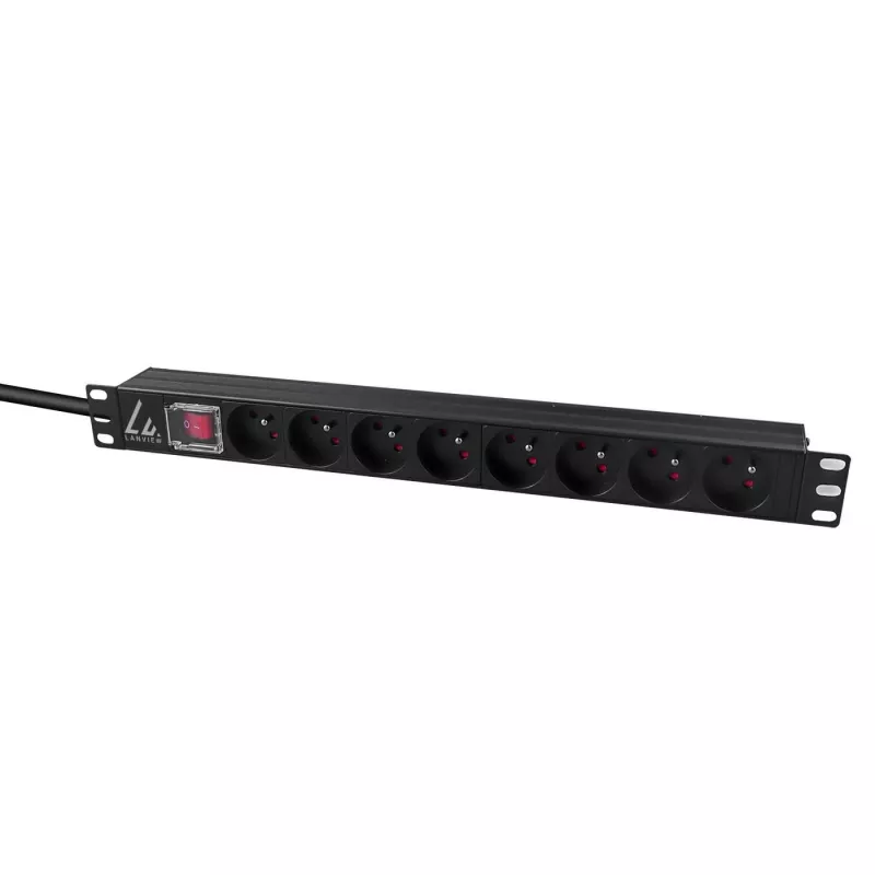 Unidade de distribuição de energia (PDU) Lanview LVR-2MSCH-SW-C13-8 8 saídas AC 1U preto