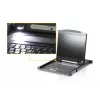 Consola de rack 19 polegadas ATEN CL3000N, 48,3 cm LCD 1280×1024, VGA, teclado e rato USB/PS/2, 1U, alumínio preto