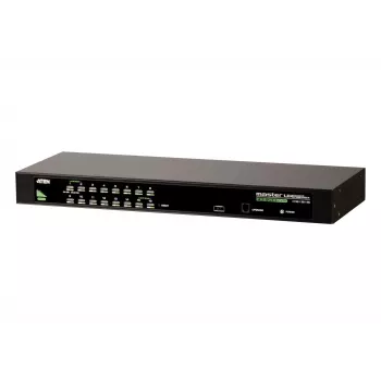 ATEN Switch KVM USB/PS2 VGA 16 portas, 2048 x 1536 píxeis, QXGA, montagem em rack, 6,5 W, 1U, preto